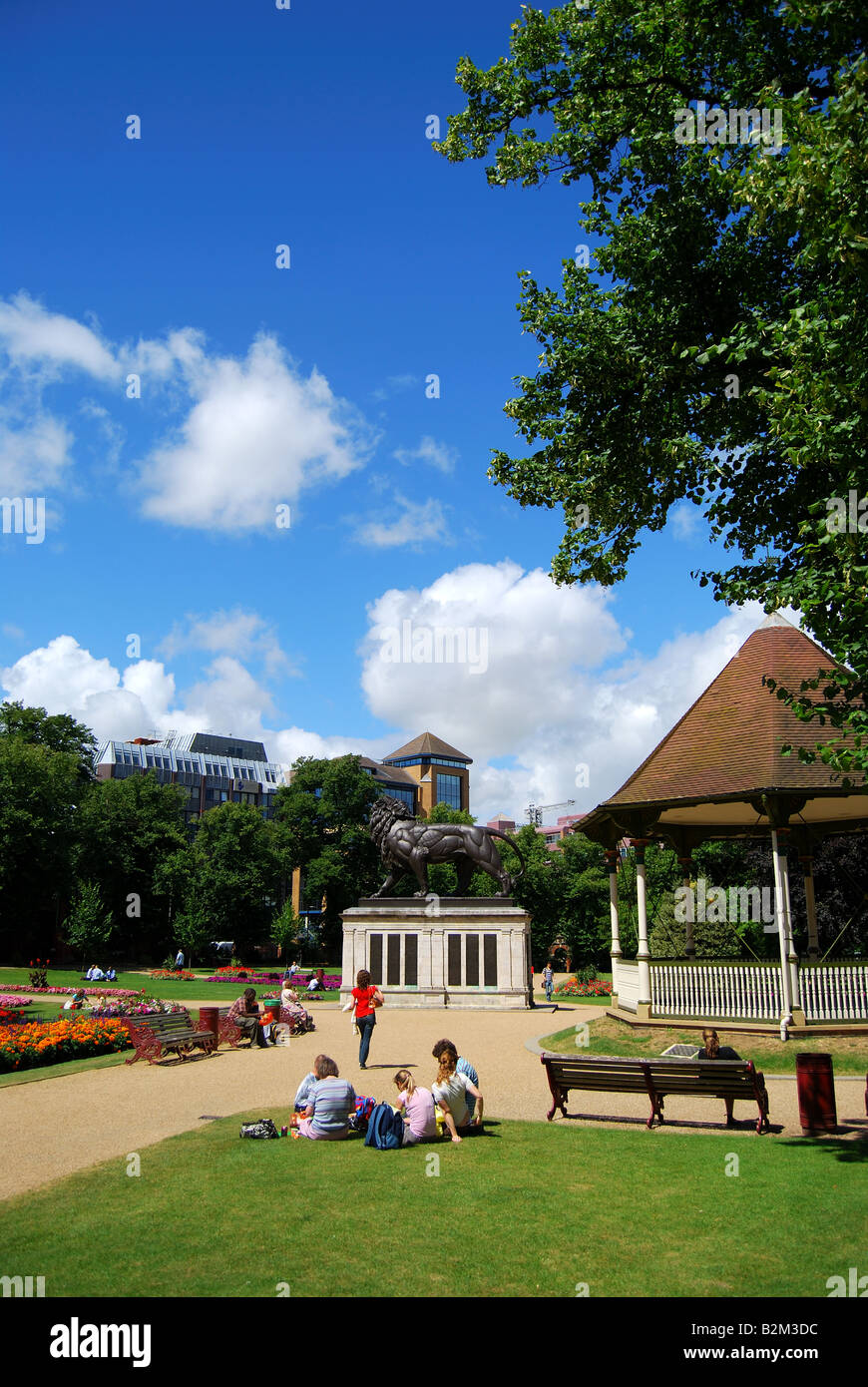 Gardens showing bandstand, Forbury Gardens, Reading, Berkshire, England, United Kingdom Stock Photo