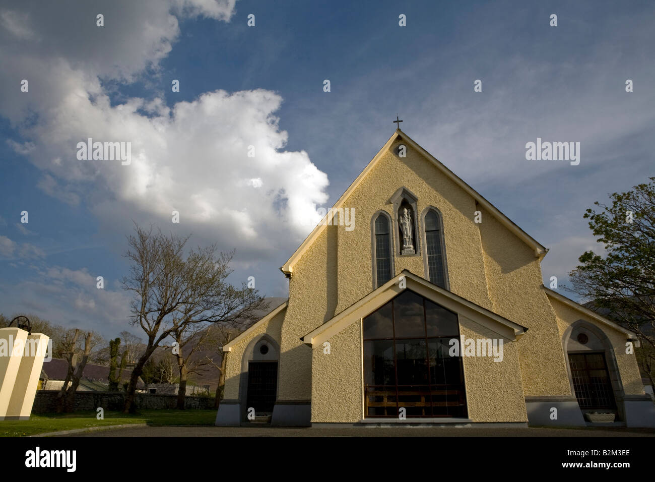Church on the R335 road - Croagh Patrick - Kilsallagh - Leckanvy - Louisburgh - Mayo - Ireland Stock Photo
