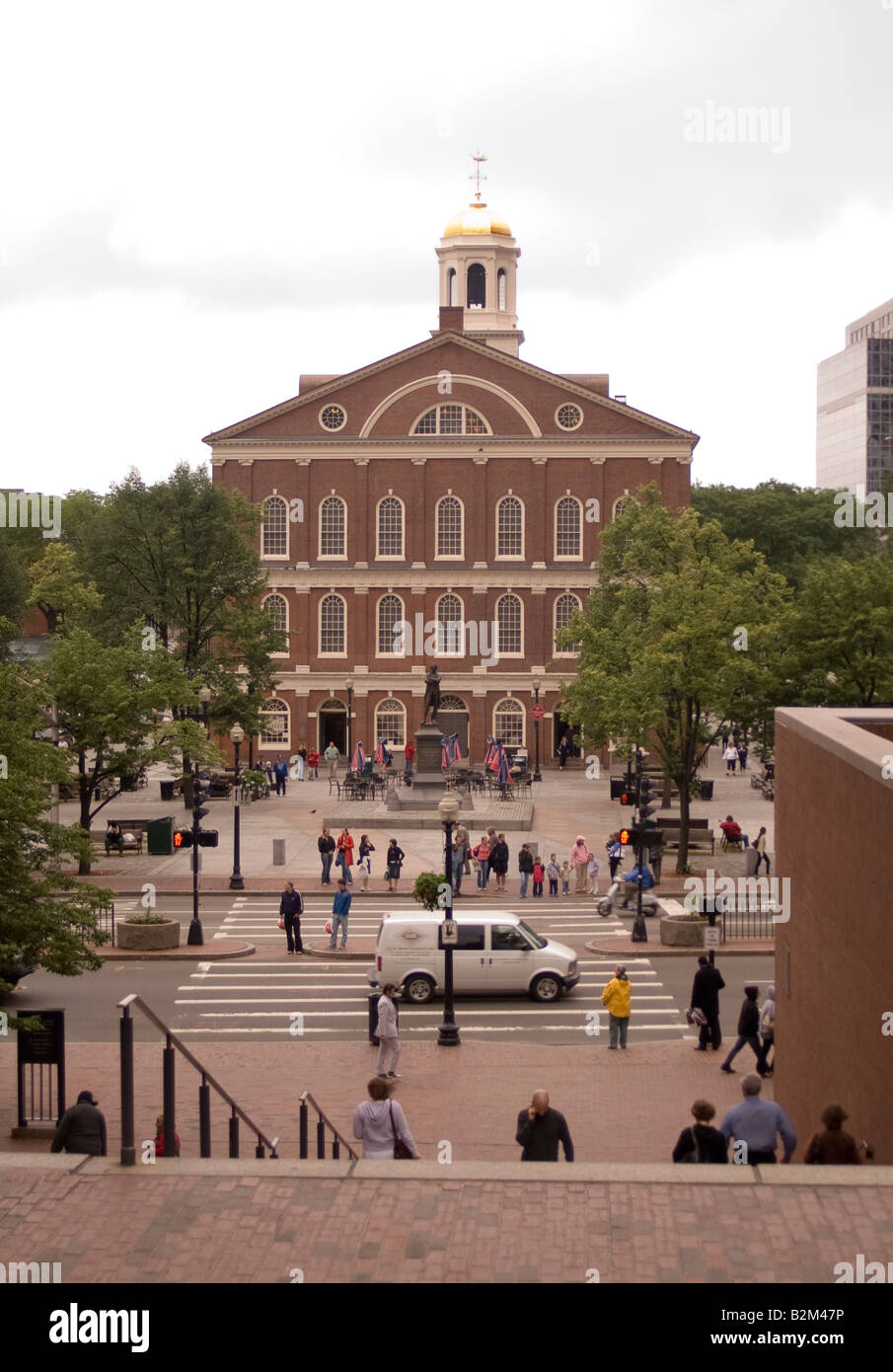 Faneuil Hall historic Boston Massachusetts USA quincy market hall Stock