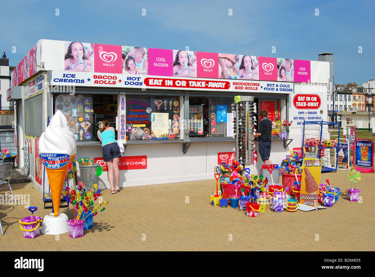 Icecream stall on beach, Great Yarmouth Pleasure Beach, Great Yarmouth