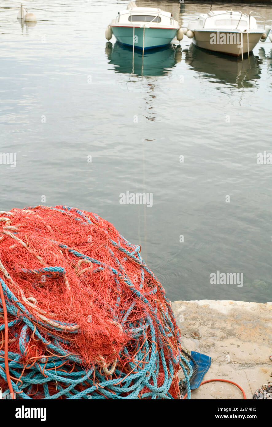 boats and fishing nets Stock Photo Alamy