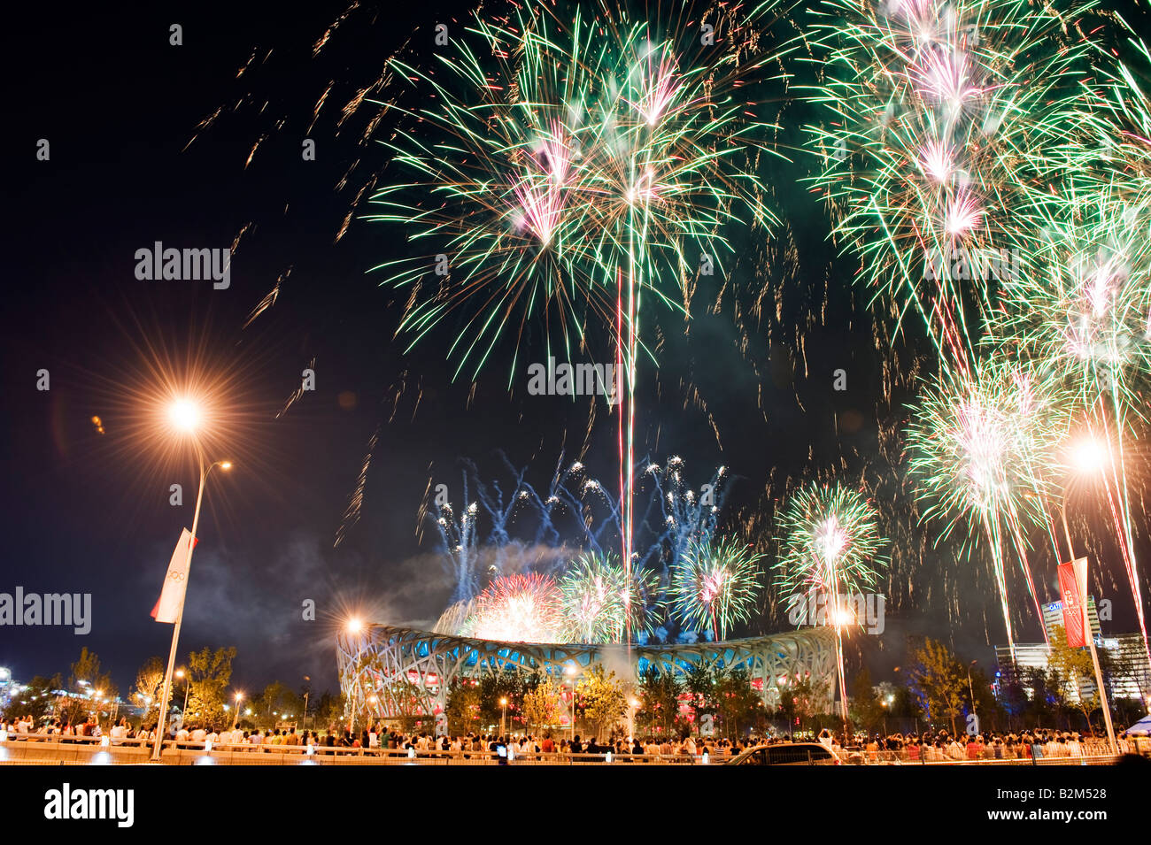 China Beijing Olympic Stadium Birds Nest fireworks for the opening