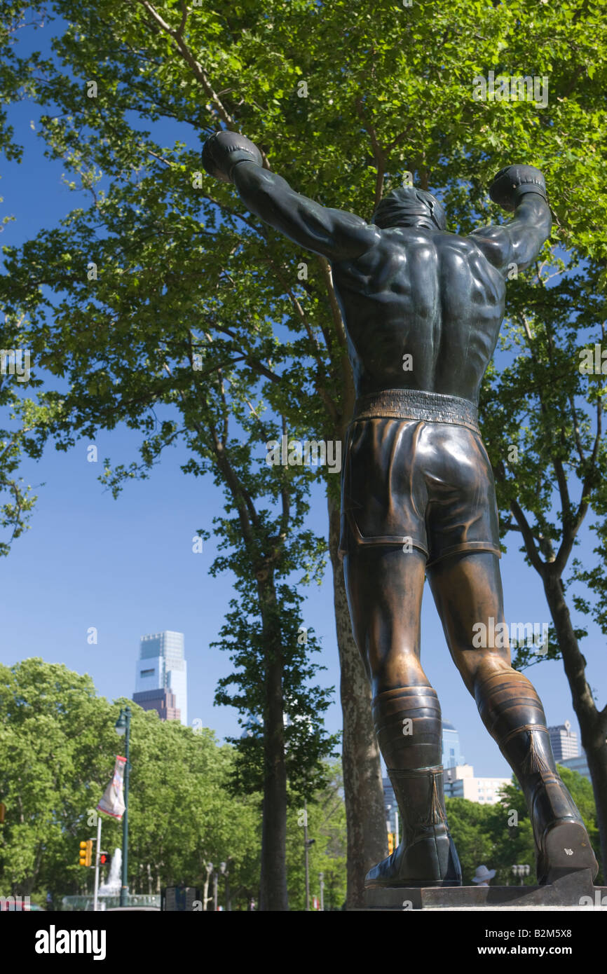 ROCKY BALBOA STATUE  EAKINS OVAL PHILADELPHIA PENNSYLVANIA USA Stock Photo