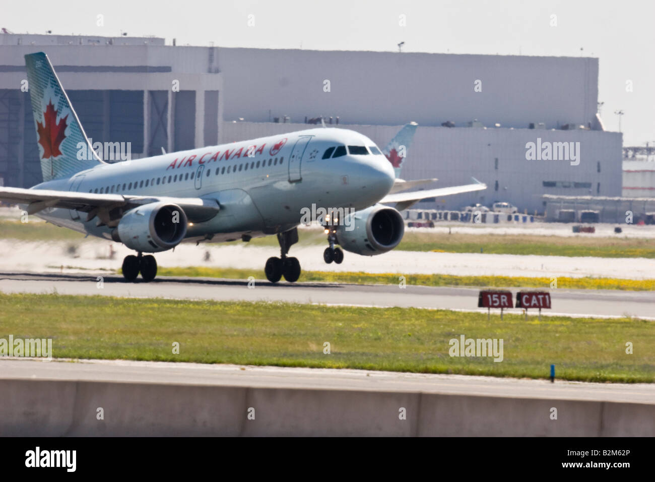 Air Canada commercial airplane during takeoff from the airport Stock