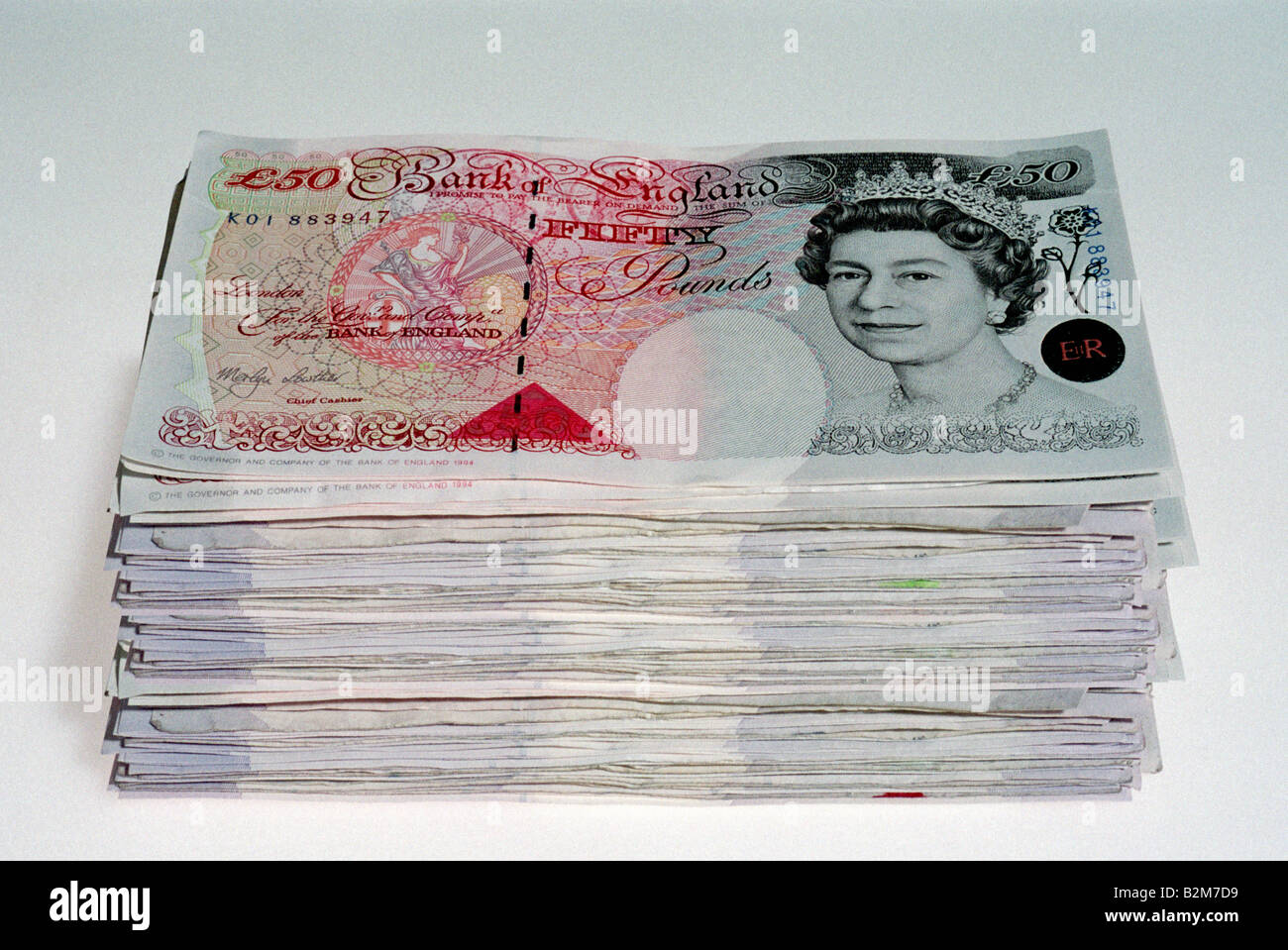 Pile of British bank notes Stock Photo Alamy