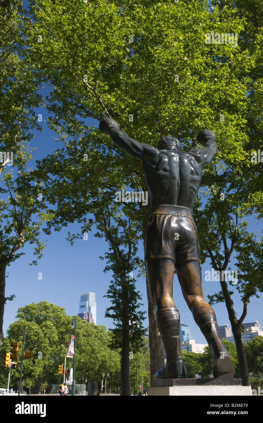 ROCKY BALBOA STATUE  EAKINS OVAL PHILADELPHIA PENNSYLVANIA USA Stock Photo