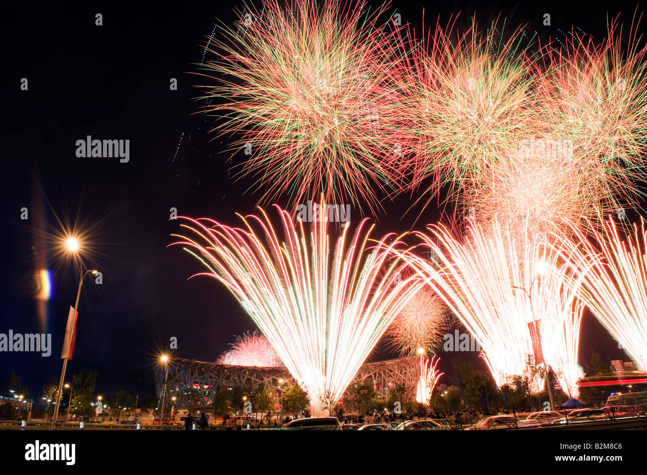 China Beijing Olympic Stadium Birds Nest fireworks for the opening