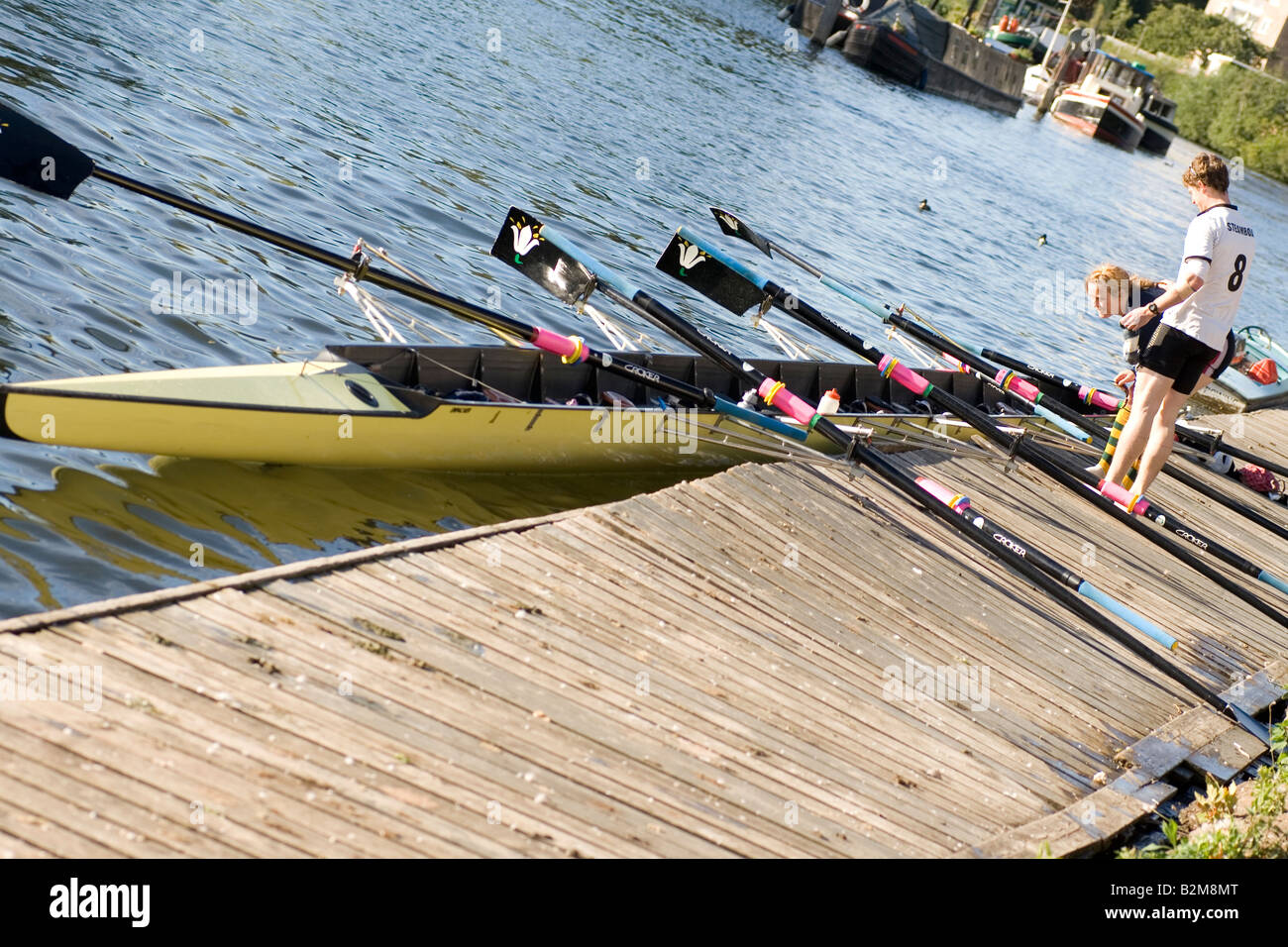 A rowing boat on the Thames near Kingston Stock Photo Alamy