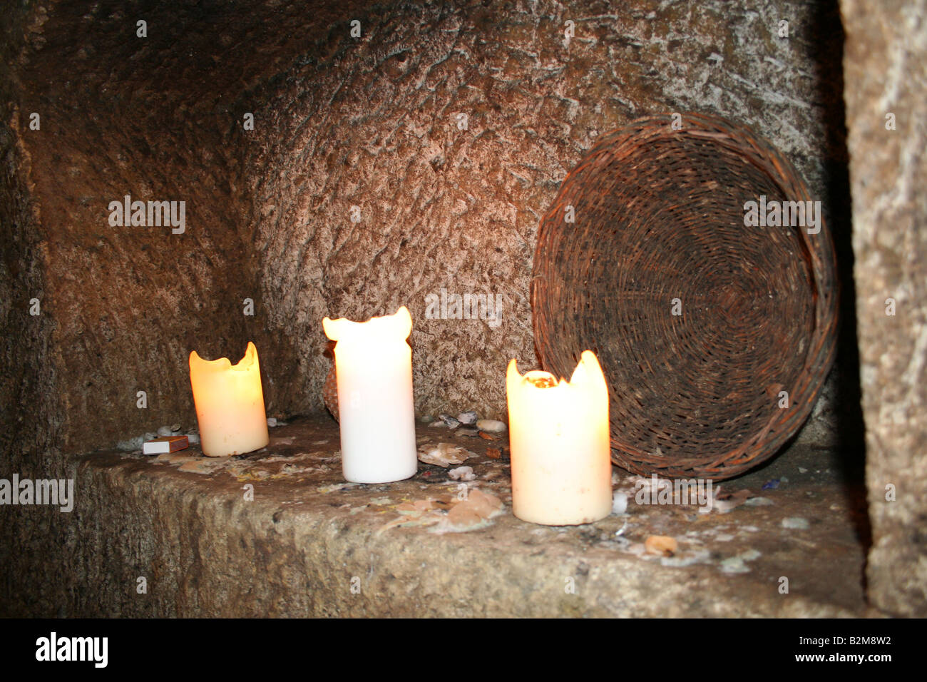 candle in the cellar Stock Photo Alamy
