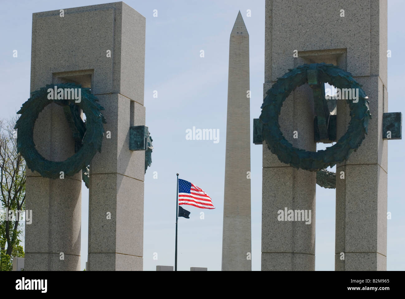 WWII Memorial Washington Monument Stock Photo