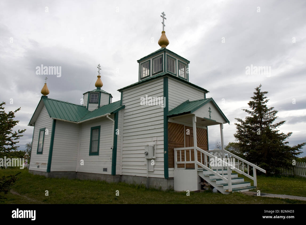 Russian Orthodox Church in Ninilchik on Cook Inlet, near Homer, Alaska, United States of America Stock Photo