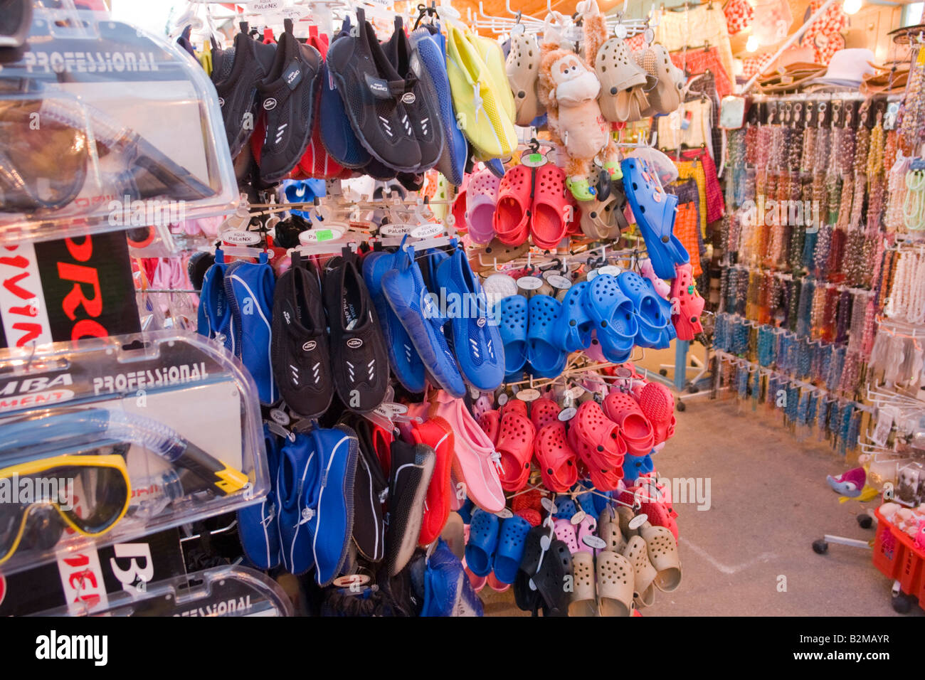 Outdoors souvenir shops, Murter by night, Croatia Stock Photo Alamy
