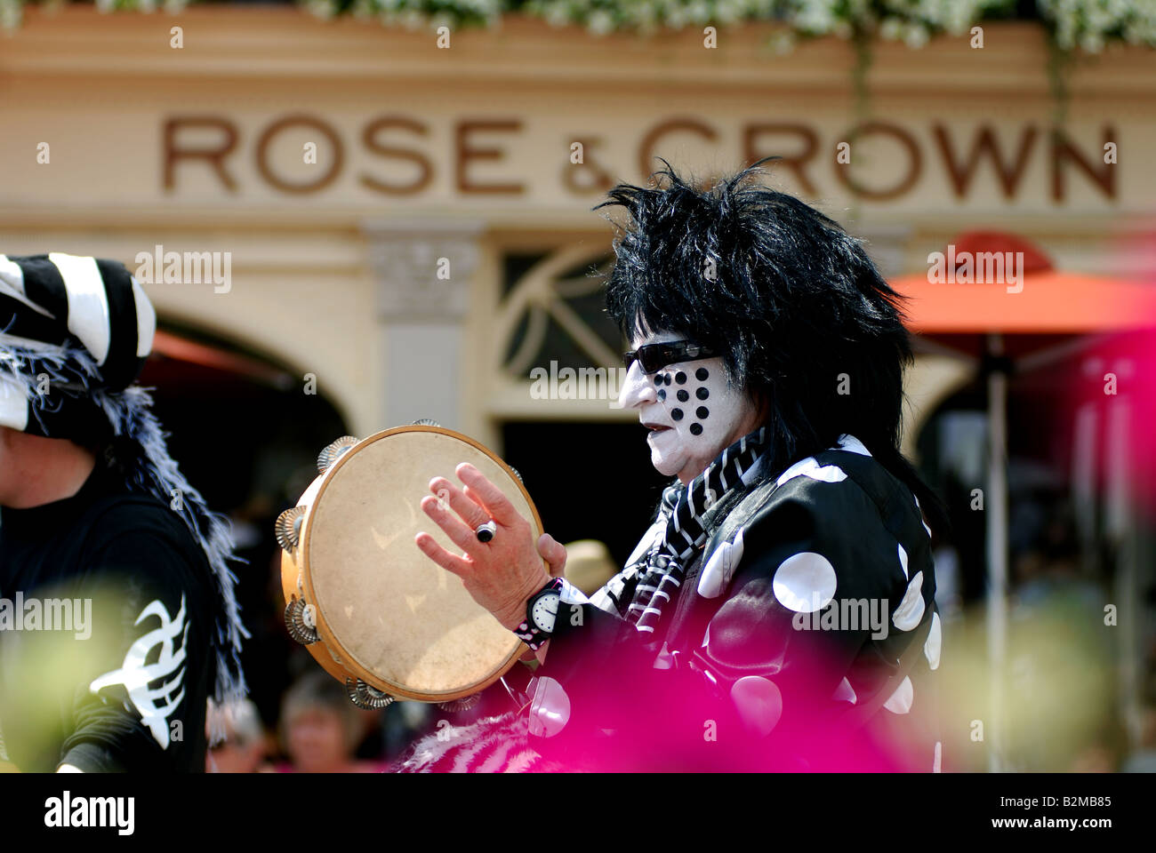 Pig Dyke Molly morris dance musician at Warwick Folk Festival, 2008 UK Stock Photo