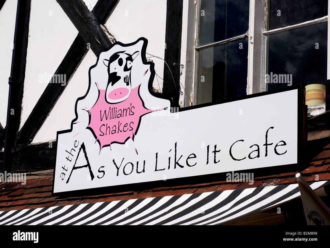 As You Like It Cafe sign, Stratford-upon-Avon, Warwickshire, England, UK Stock Photo