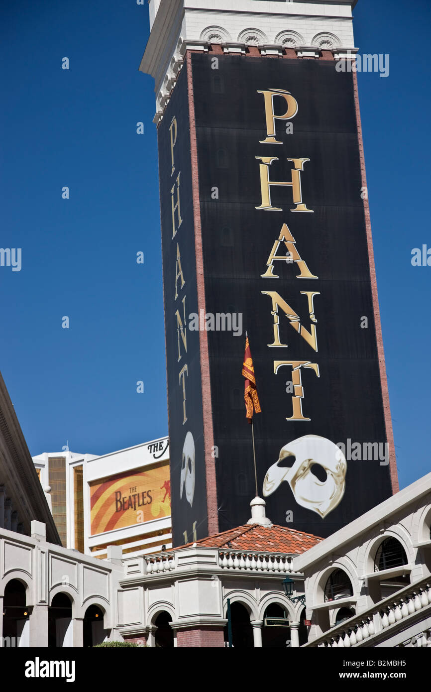 Phantom of the Opera Banner, Hotel, Las Vegas Stock Photo Alamy