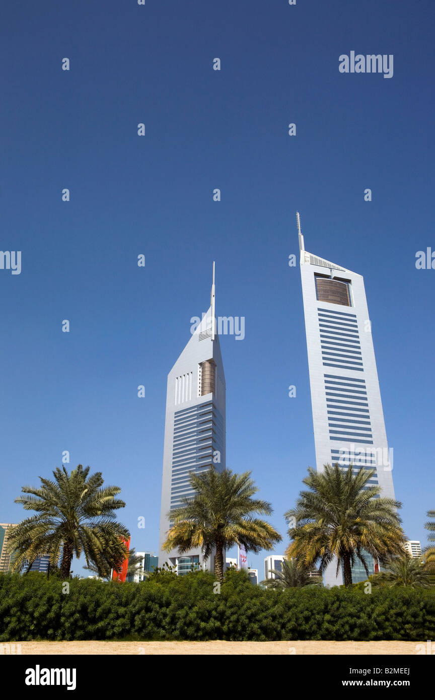 Dubai, United Arab Emirates. Emirates Towers Stock Photo