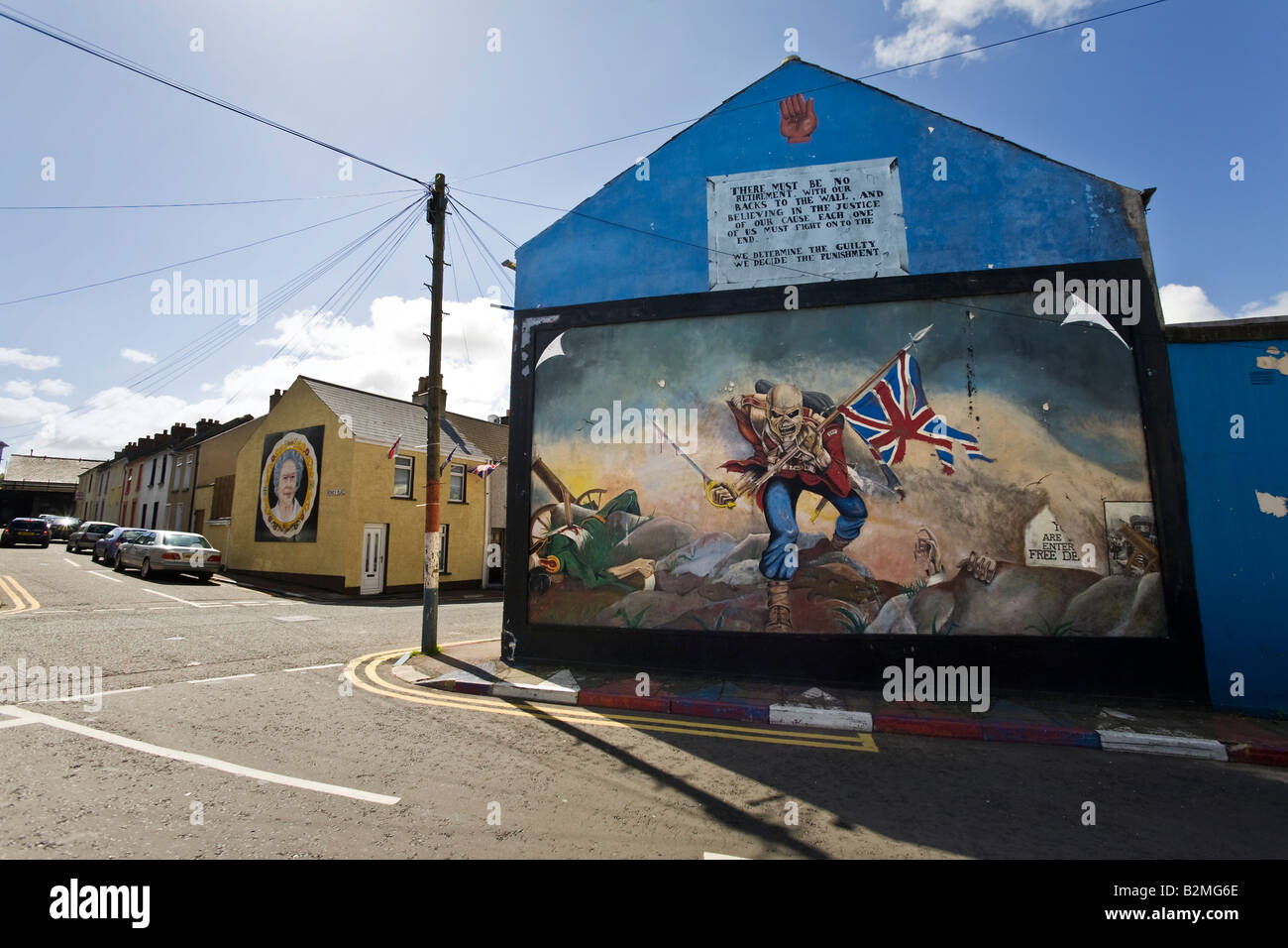 Unionists murals off Bond Street, in the Protestant Waterside district of Londonderry, Northern Ireland Stock Photo