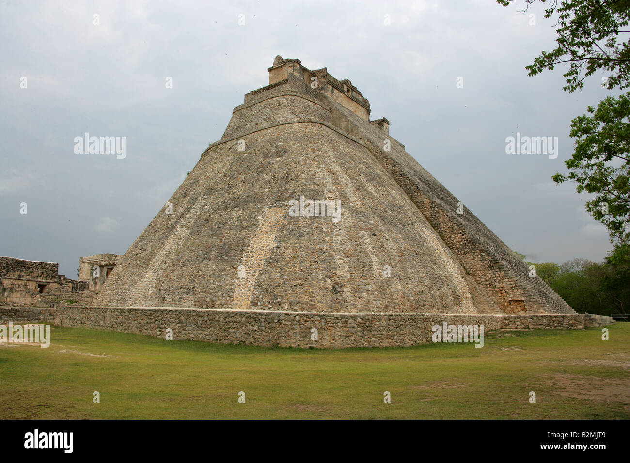 Pyramid of the Magicians, Uxmal Archeological Site, Yucatan Peninsular, Mexico. Stock Photo
