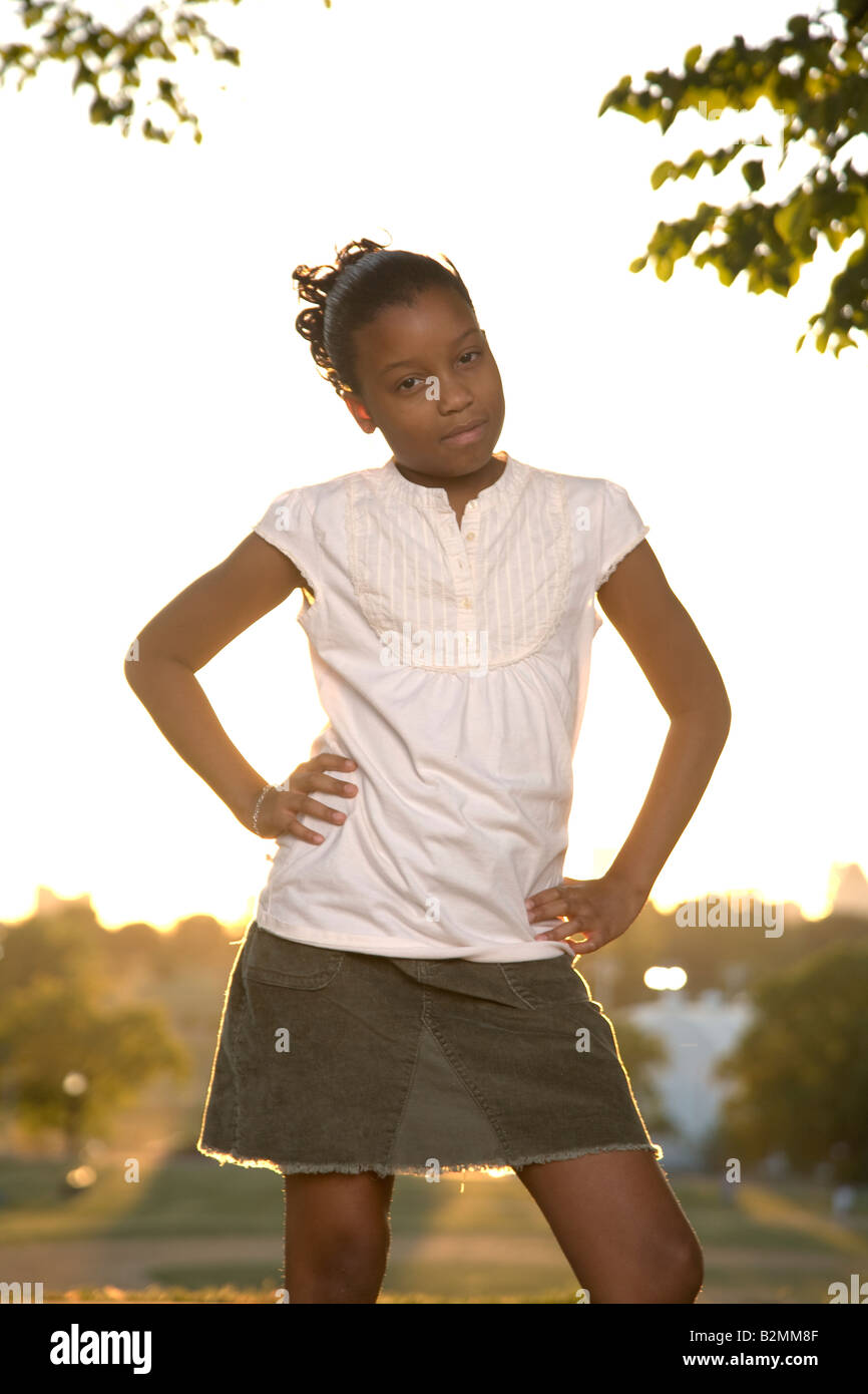 young African American girl outdoors Stock Photo - Alamy