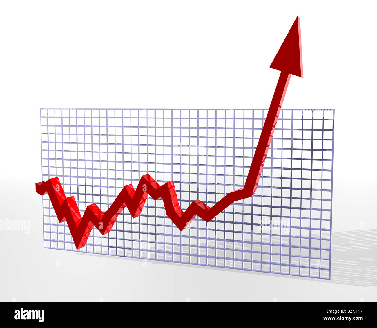 Illustration of a graph where the figures go through the roof Stock