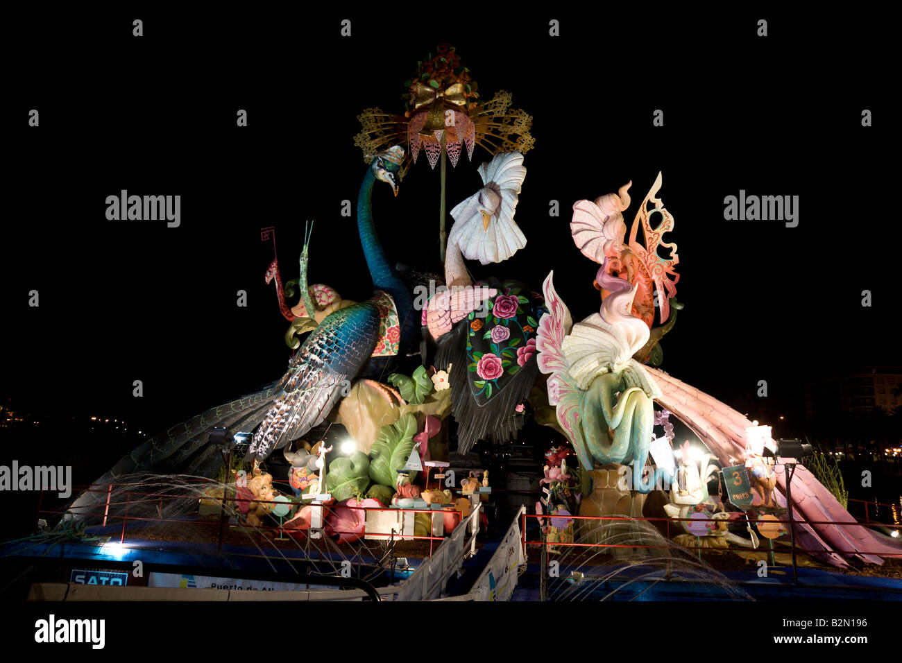 Painted sculptures of wood and foam burned at midnight on the Eve of St