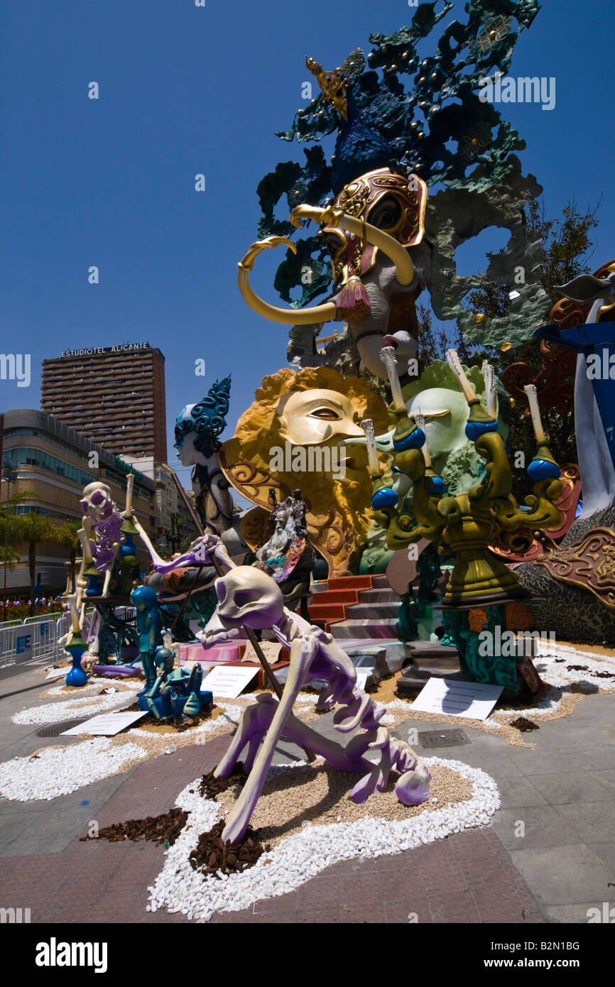 Painted sculptures of wood and foam burned at midnight on the Eve of St