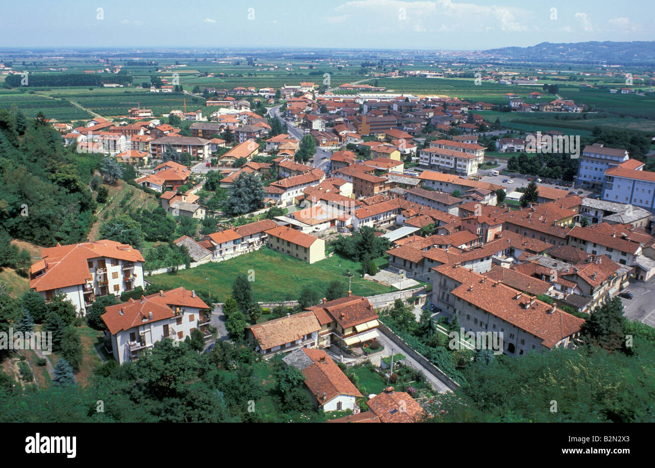 revello village and po valley, monviso, Italy Stock Photo Alamy