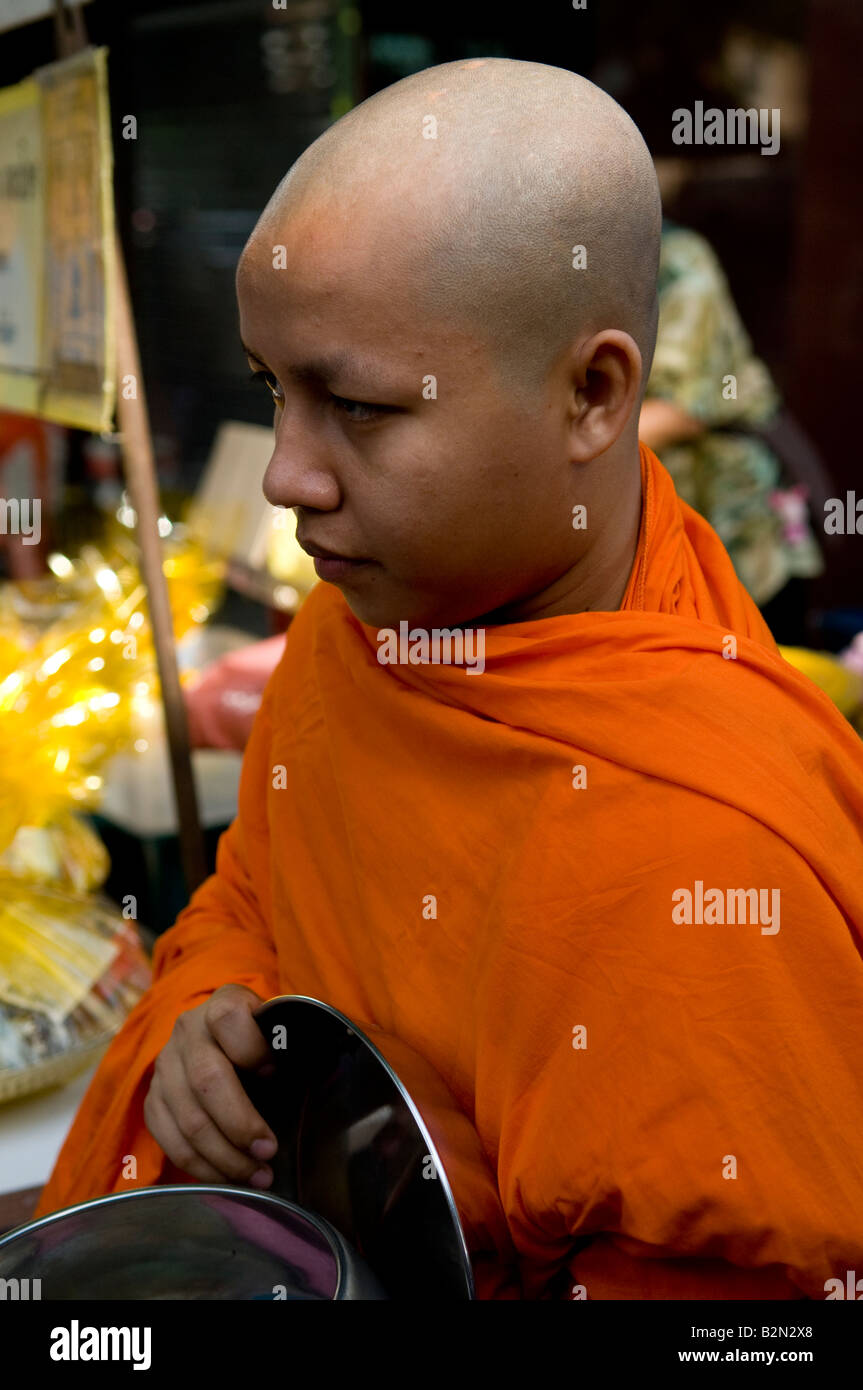portrait of a Buddhist monk taken in Bangkok,Thailand Stock Photo