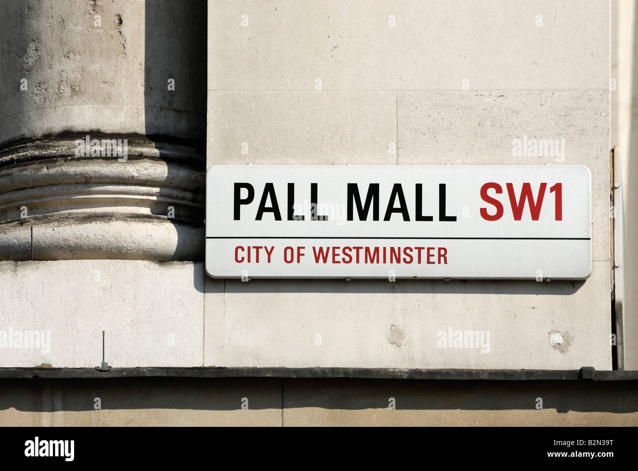Pall Mall road sign Stock Photo