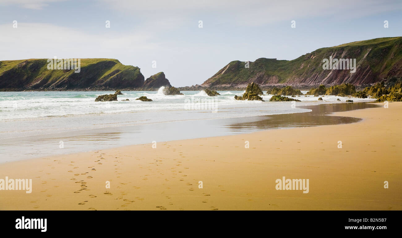 Marloes beach, Pembrokeshire, Wales at low tide Stock Photo