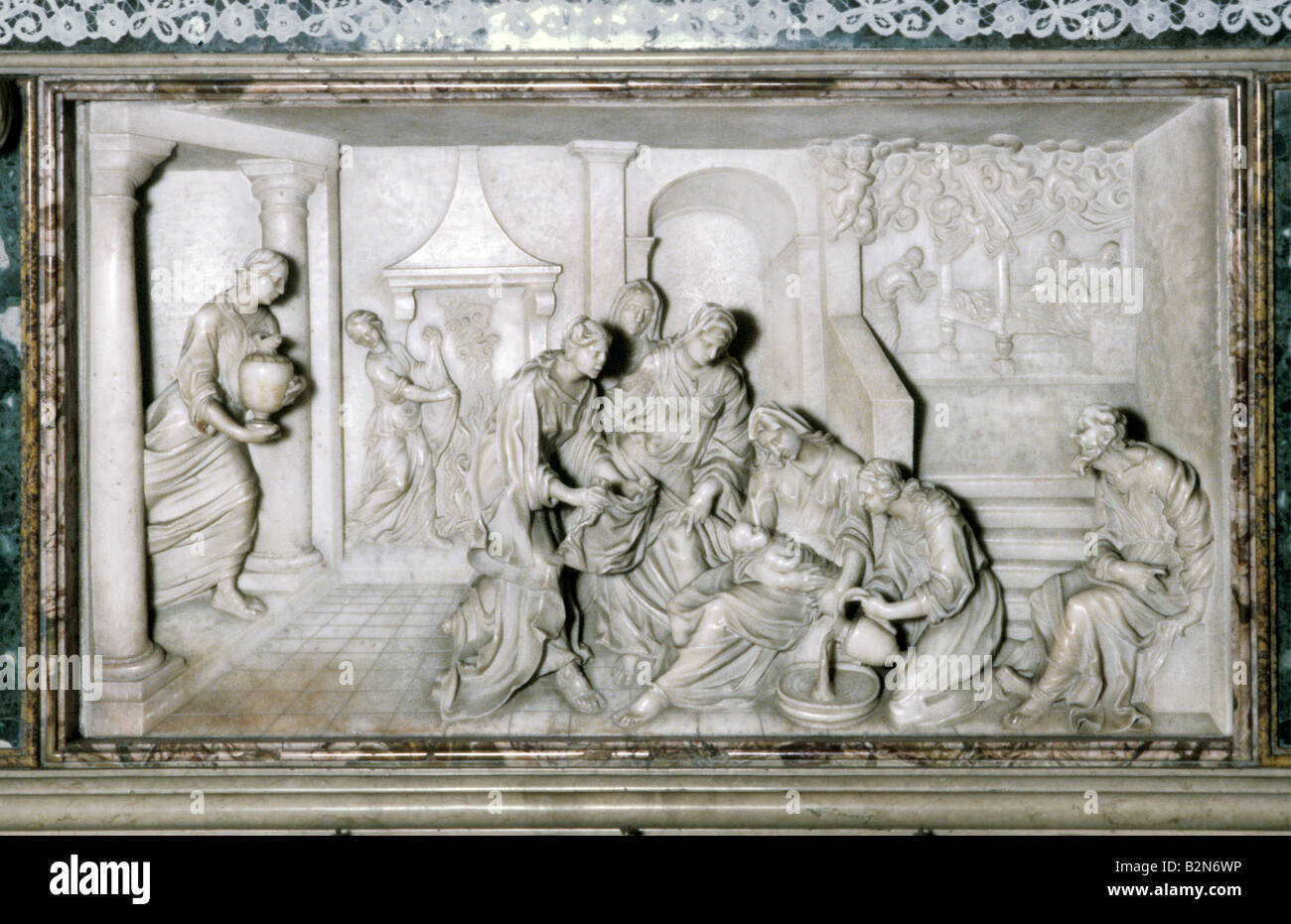 rosary chapel in basilica: altar-frontal, alzano lombardo, italy Stock Photo