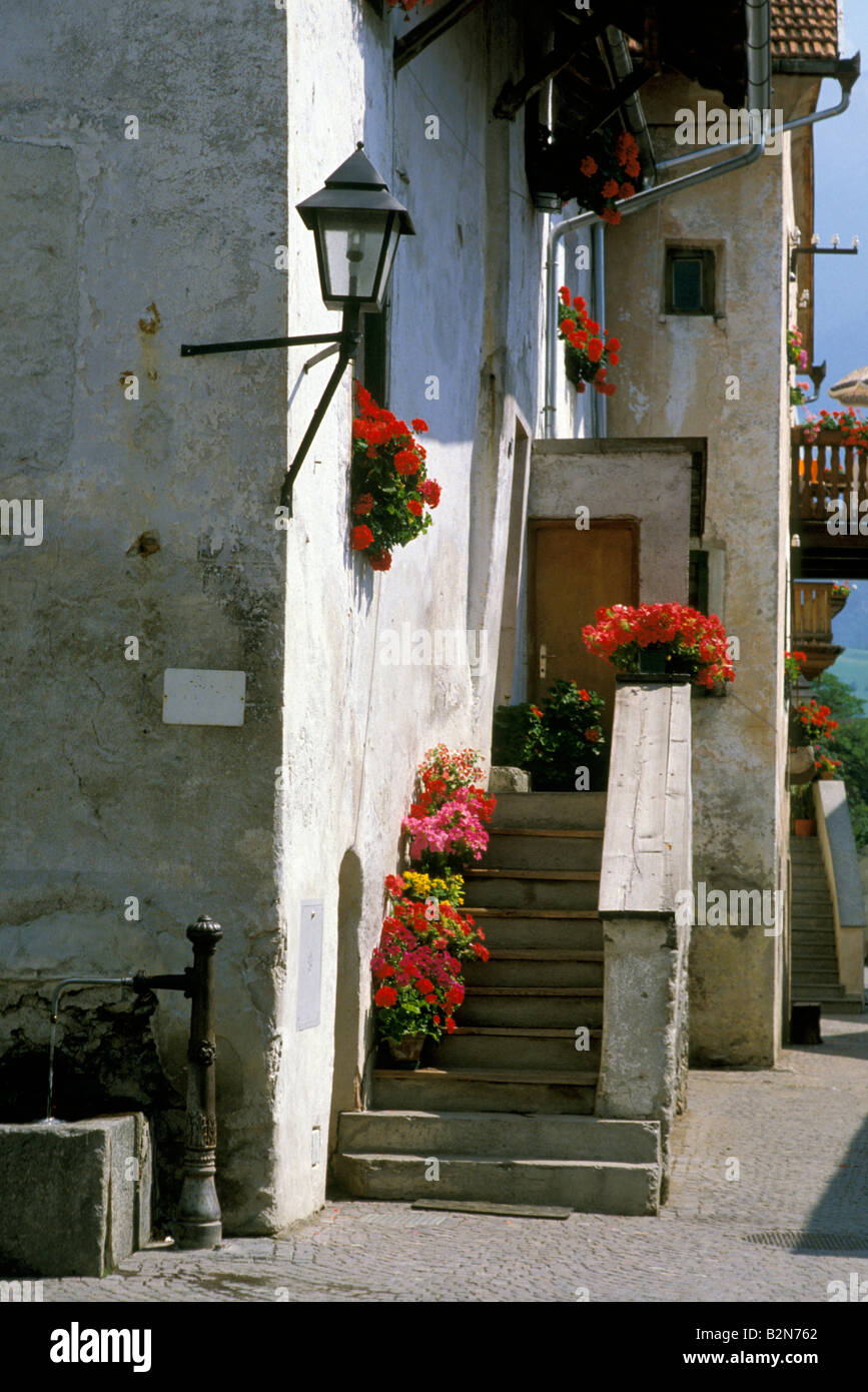 village partial view, glorenza, italy Stock Photo