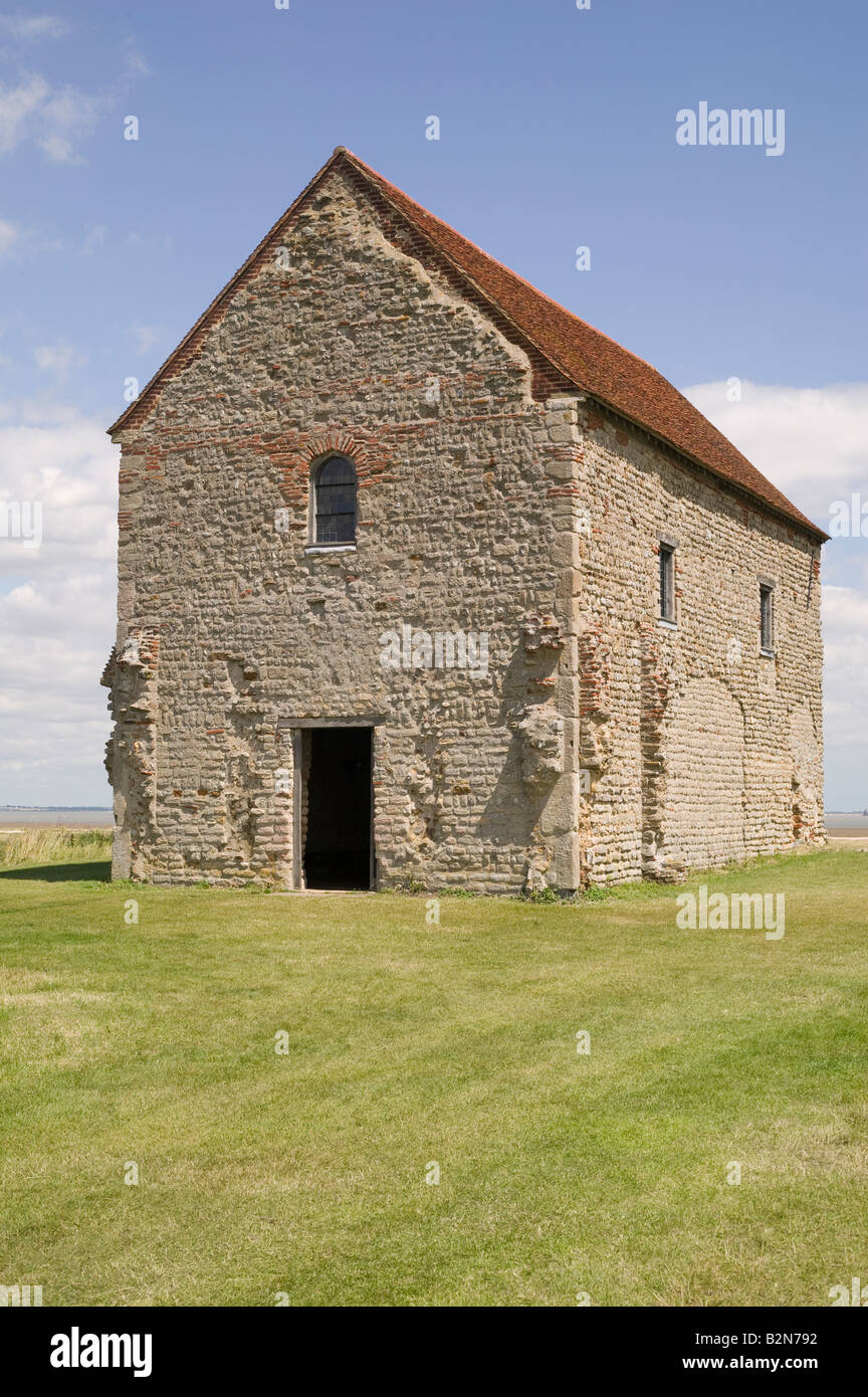 the chapel of St Peter-on-the-Wall, Bradwell-on-Sea, Essex Stock Photo