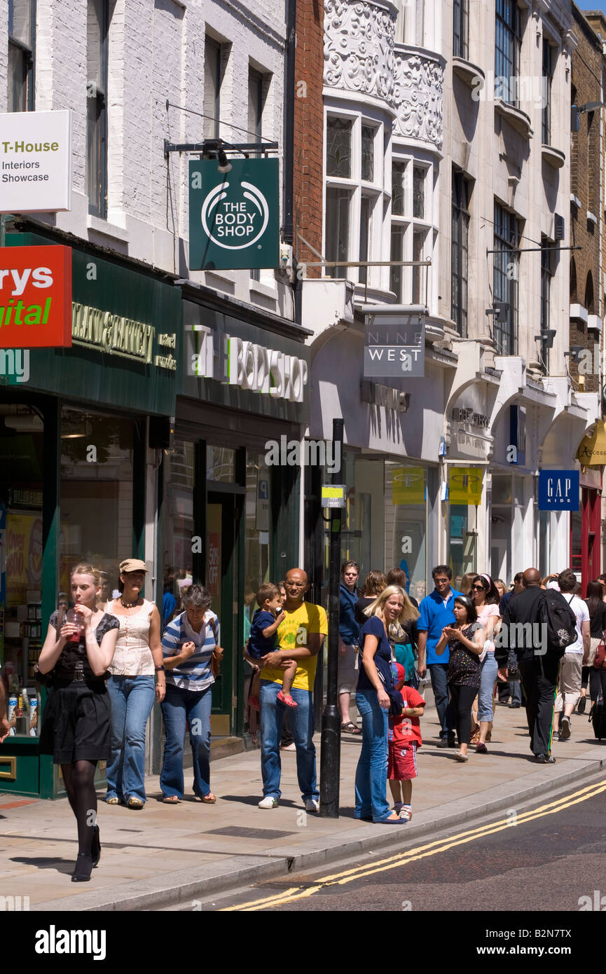 Shops and people shopping Street Richmond TW10 Surrey United