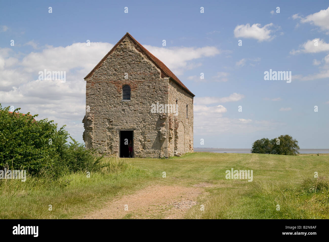 the chapel of St Peter-on-the-Wall, Bradwell-on-Sea, Essex Stock Photo