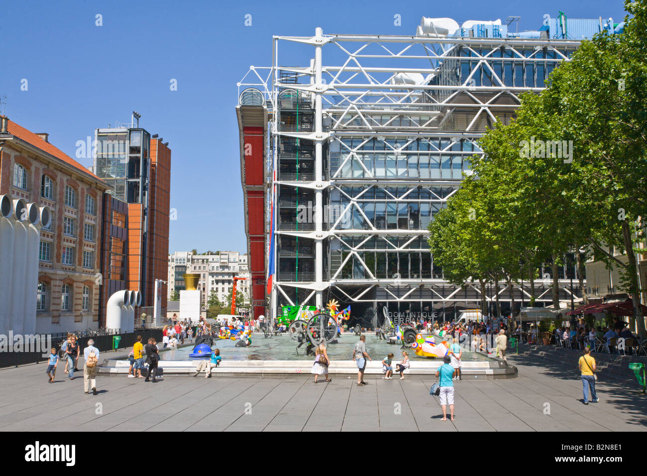 Place Igor Stravinsky and Pompidou Centre Paris France Stock Photo