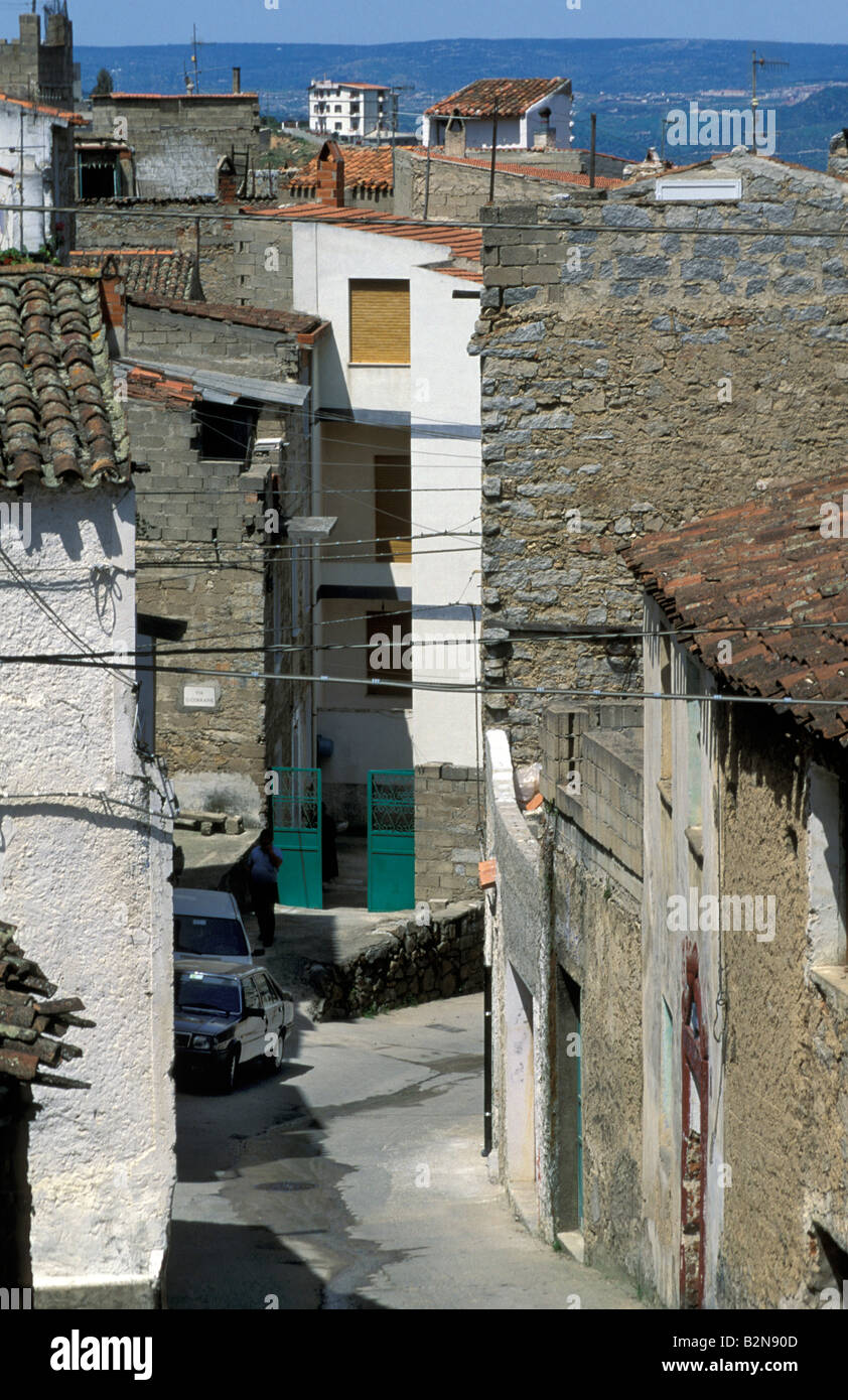 village partial view, orgosolo, italy Stock Photo