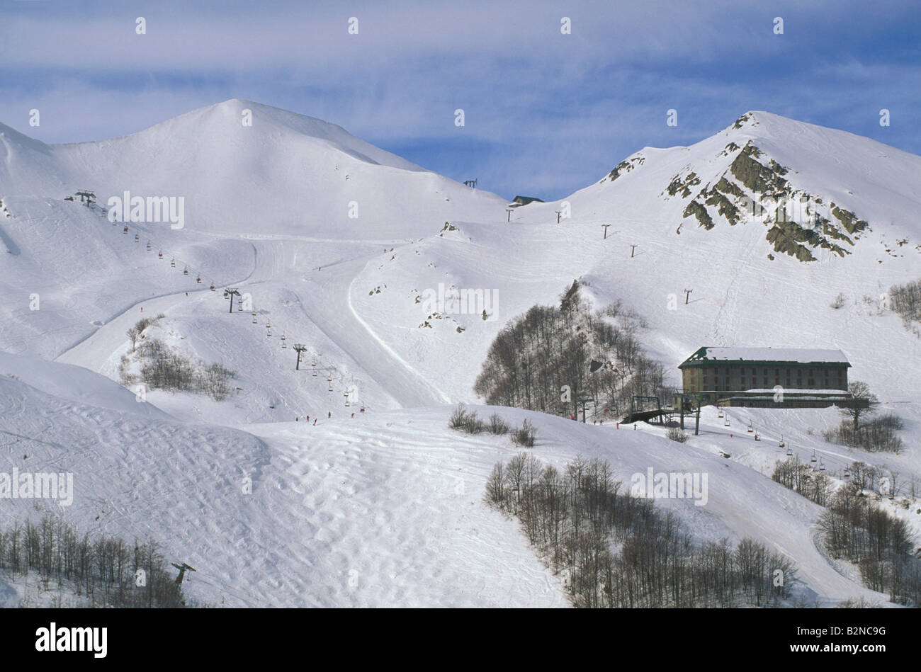 ski slopes in val di luce, abetone, italy Stock Photo Alamy