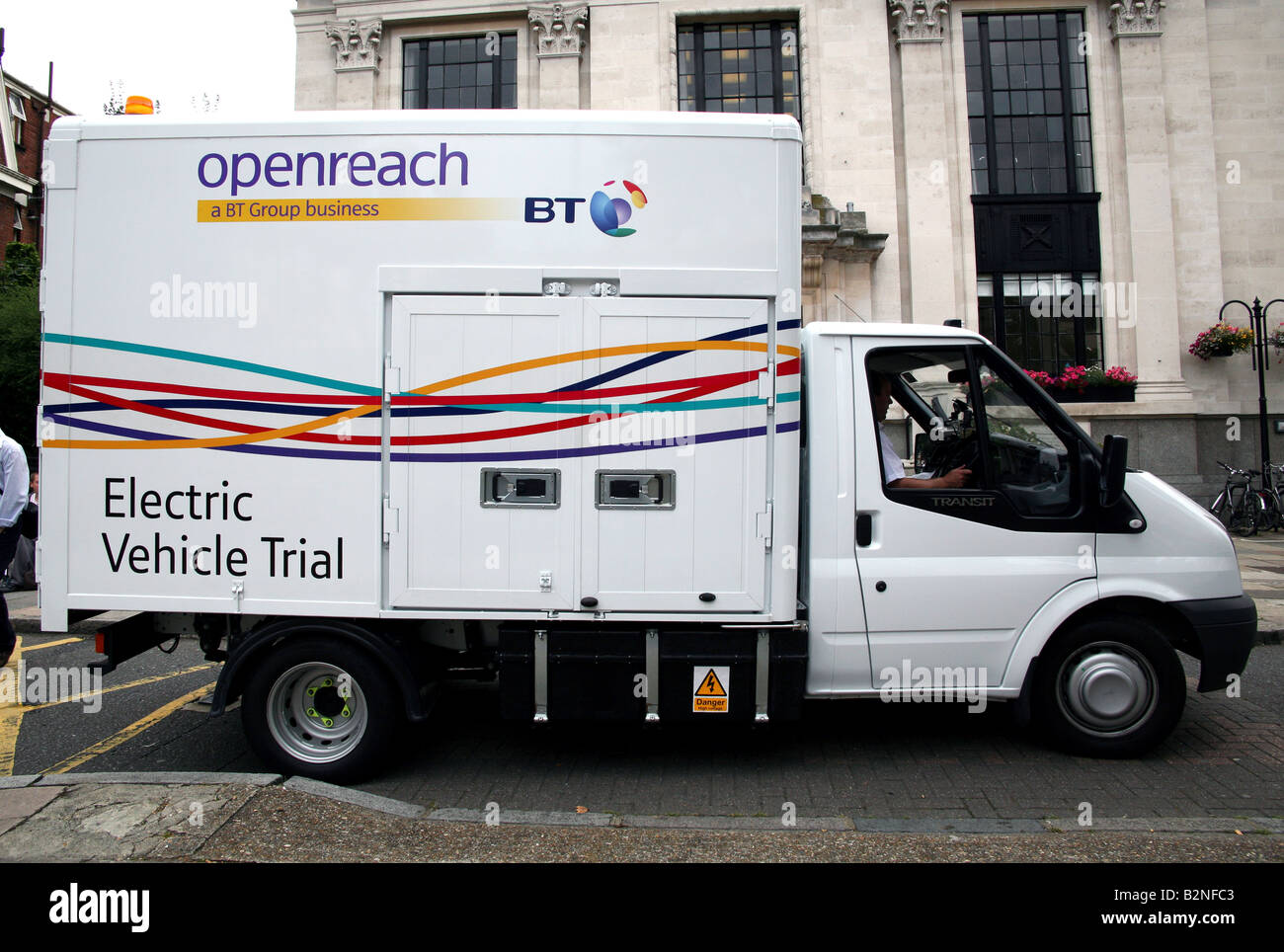 Electric van on trial with BT Openreach company in London Stock Photo