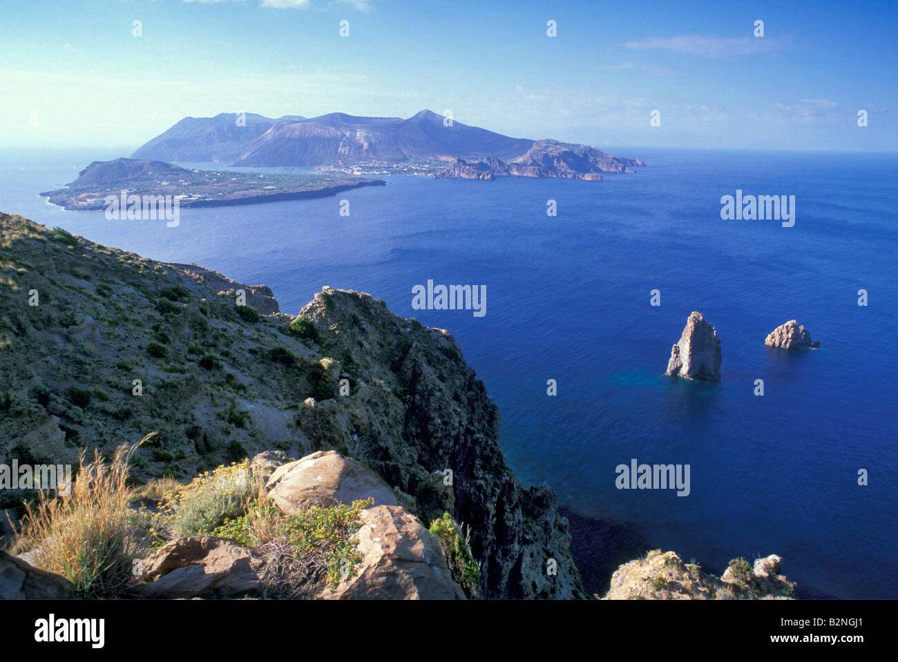 view from osservatorio area, aeolian lipari, Italy Stock Photo
