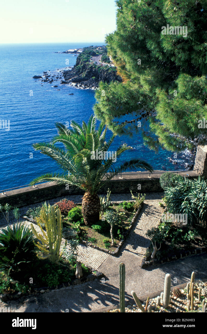 castle and tropical garden, aci castello, Italy Stock Photo - Alamy