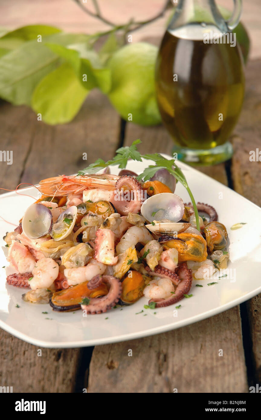 Fish and Seafood salad, Italy Stock Photo - Alamy