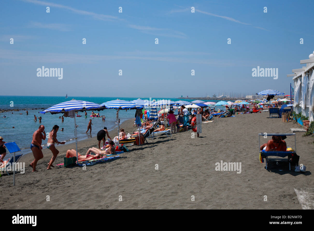 beach scene at Ostia near Rome Stock Photo