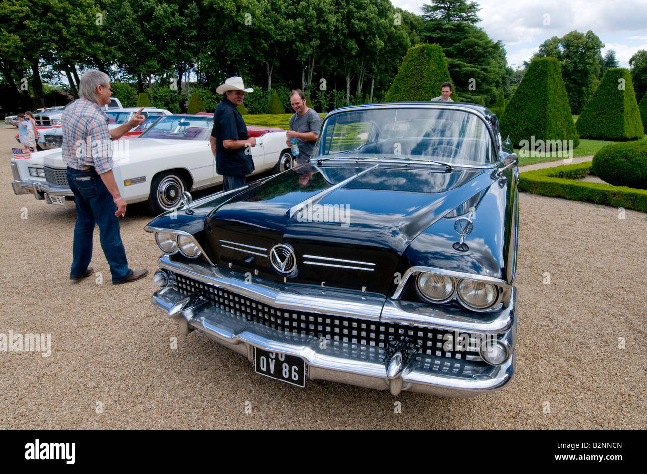 Buick Roadmaster 75 at American car show in the park of Chateau Azay-le-Ferron, Indre, France. Stock Photo