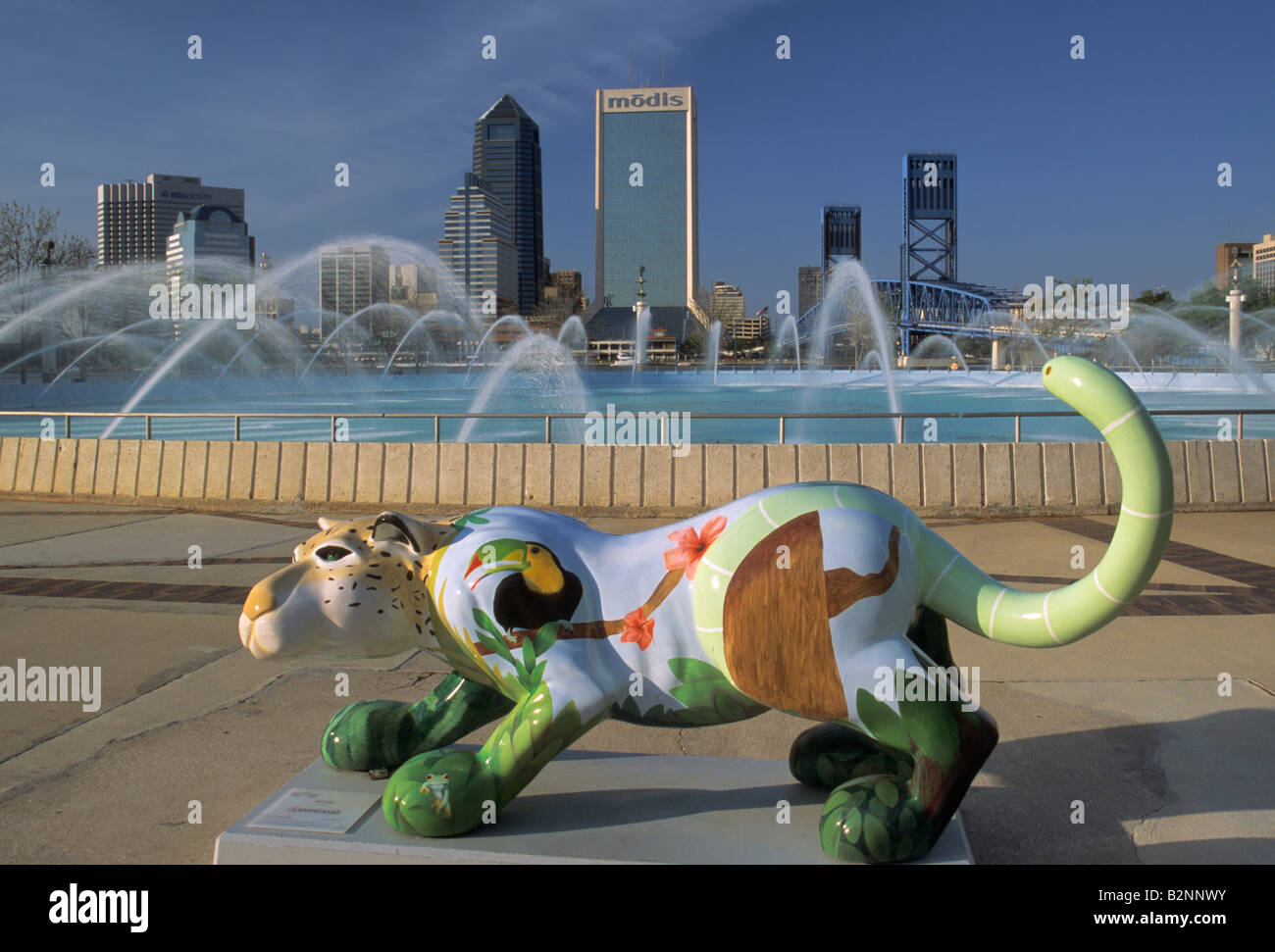 Cat sculpture at Fountain of Friendship Downtown Jacksonville Florida