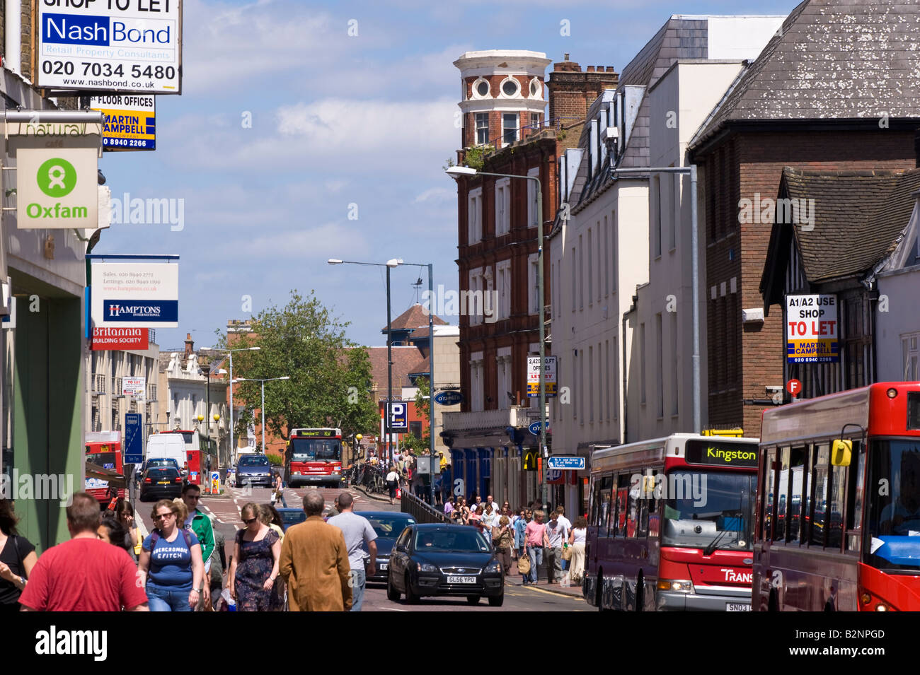Shops and people shopping Street Richmond TW10 Surrey United