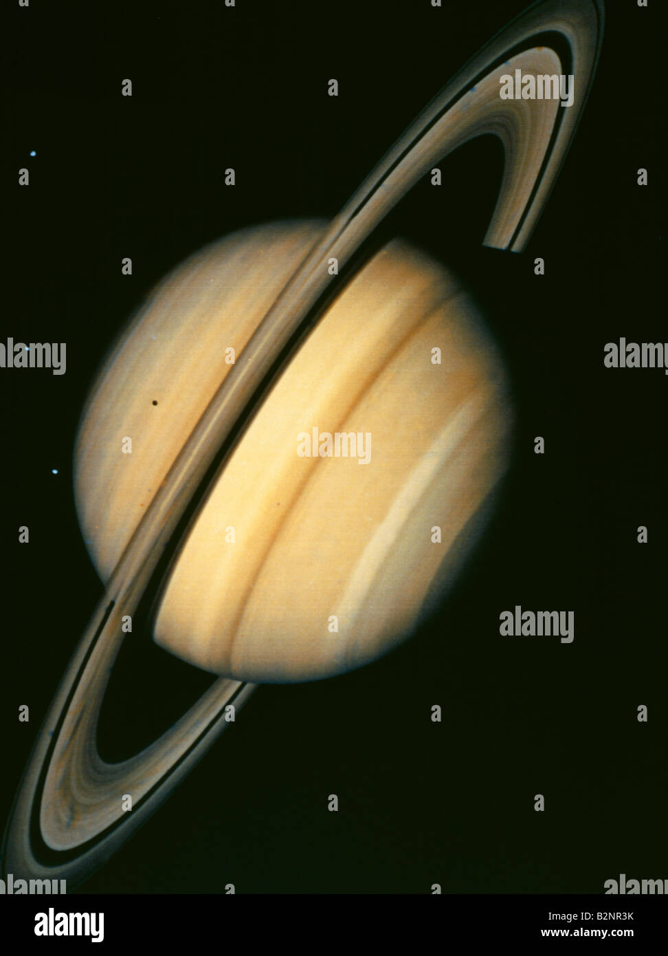 SATURN AS SEEN FROM IMAGES BY VOYAGER 2 Stock Photo