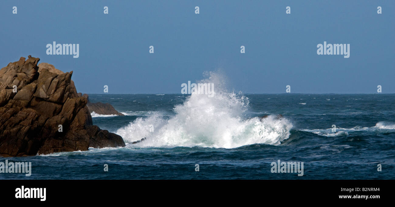Channel Islands Guernsey north coast Rousse Headland coastal rocks and