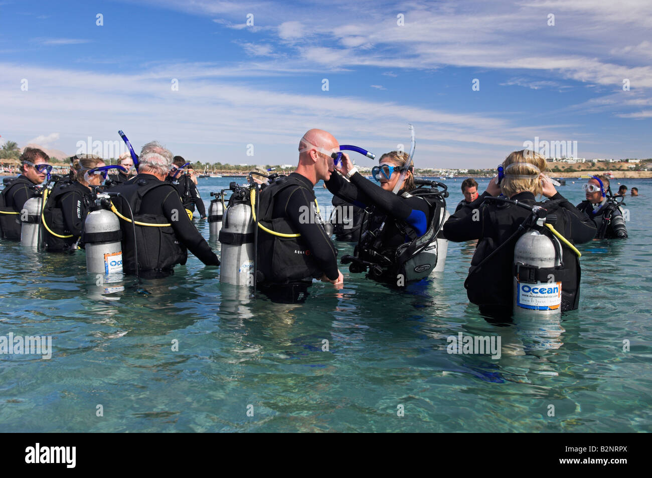 Group Of Experience Scuba Divers Being Readied For First Dive Naama Bay group-of-experience-scuba-divers-being-readied-for-first-dive-naama-bay