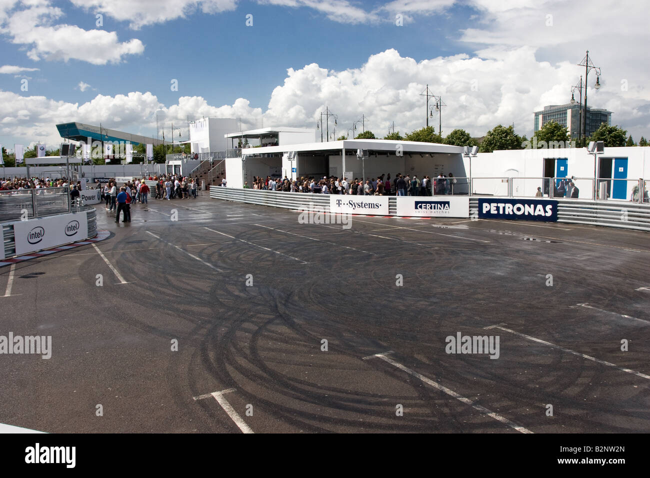 The BMW Sauber F1 Pit Lane Park at The Trafford Centre, Manchester. Stock Photo